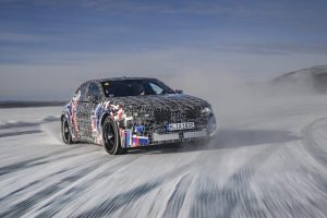 electric BMW m3 testing on ice